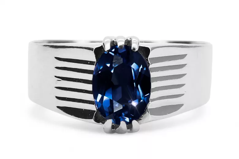 Ring Sapphire Sterling silver 925 Vintage craft vrc007s